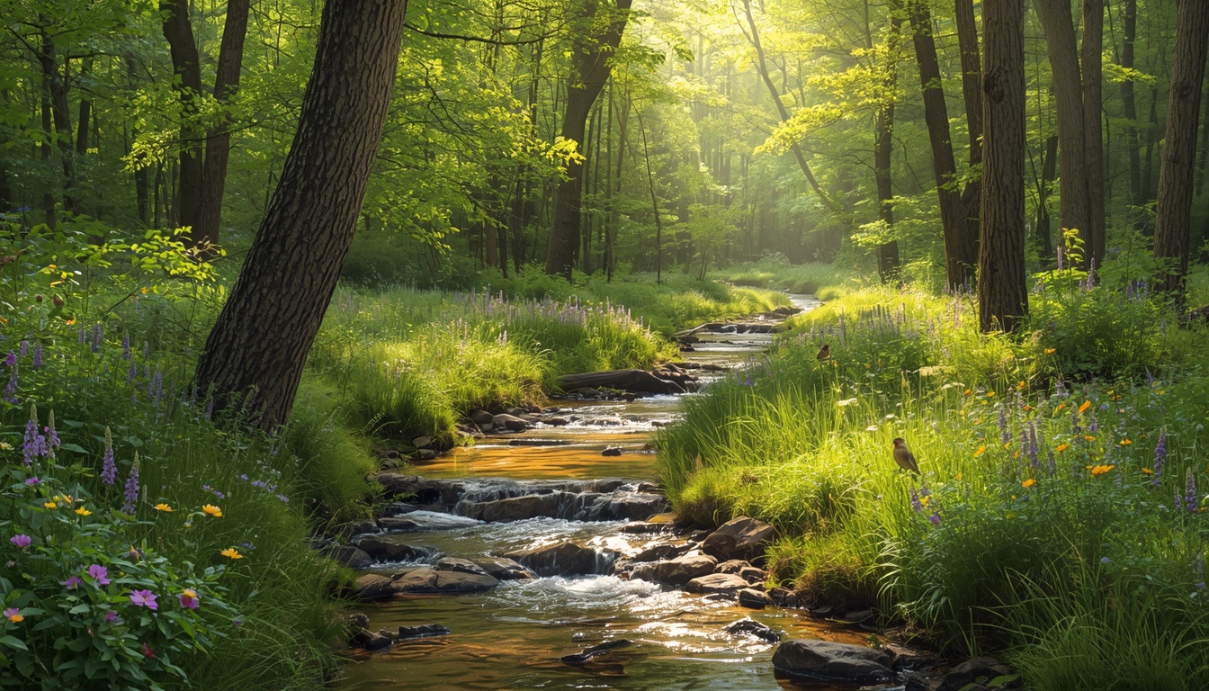 Peaceful path representing the mindfulness journey with natural scenery
